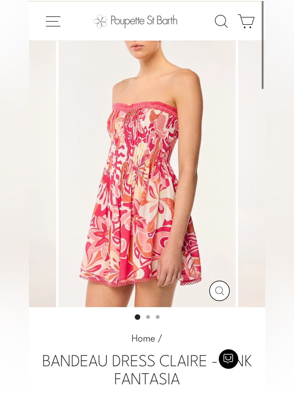 Bandeau Dress Claire - Pink Fantasia - Poupette St Barth